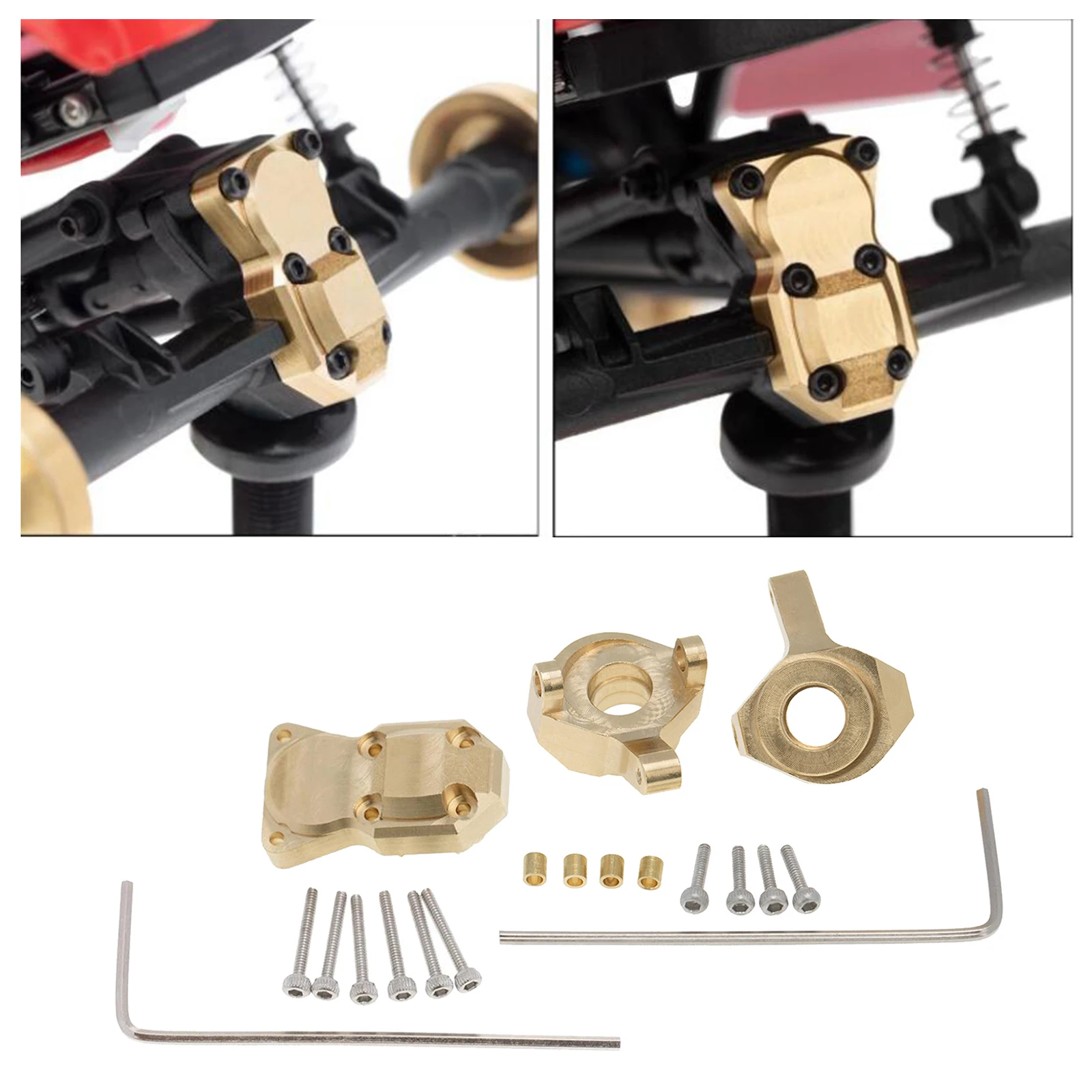 

Brass Front Steering Set Diff Cover for Axial SCX24 1:24 Crawler