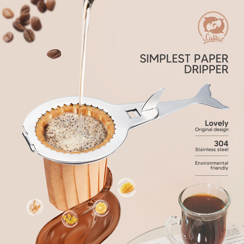 

Stainless Steel Portable Coffee Filter Holder Reusable Coffee Filters Dripper Coffee Baskets Disposable Filter Papers