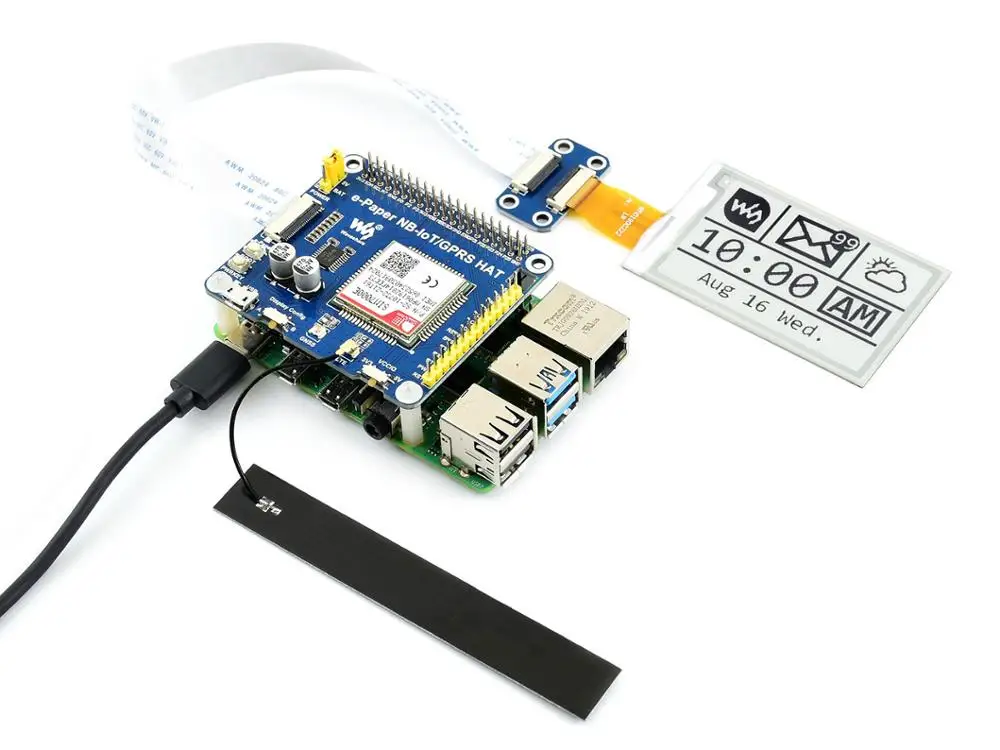 Waveshare e Paper IoT Driver HAT для Raspberry Pi поддерживает NB IoT/eMTC/GPRS|Демонстрационные стенды| |