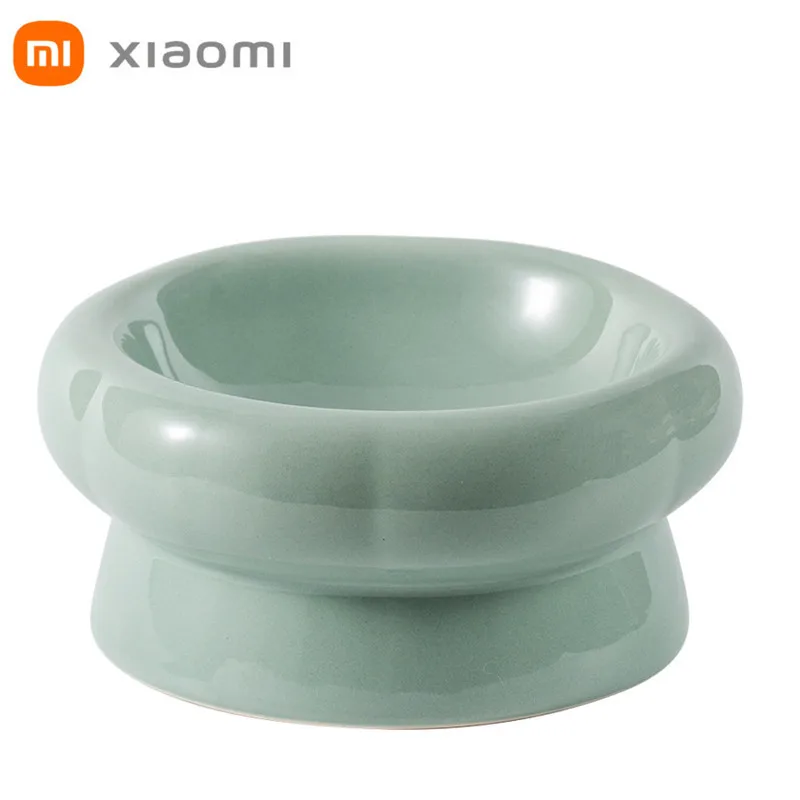 

XiaoMi-cuenco de cerámica para mascotas, cuenco de agua y comida para gatos, perros y pies altos, protege la columna Cervical,