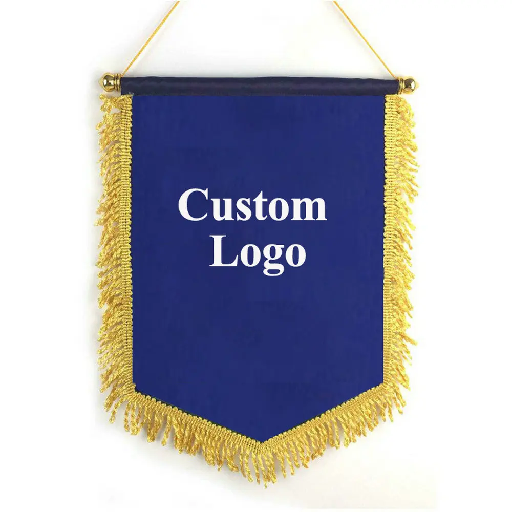 Custom Logo Square Football Team Flag Customized Exchange Flag Pennant Hanging Honor Silk Banner at all size