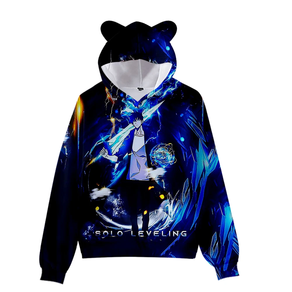 

Толстовка с капюшоном для мужчин и женщин, пуловер с длинным рукавом и кошачьими ушками, 3D нивелиры, стиль Харадзюку, кавайная одежда