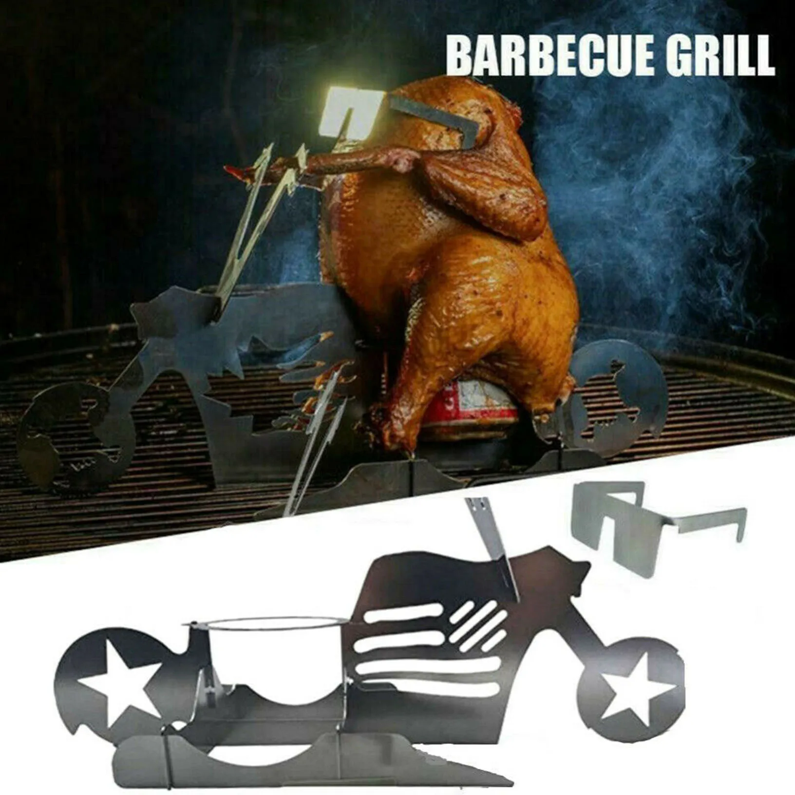 Забавная подставка для барбекю курицы пива американский мотоцикл стойка из