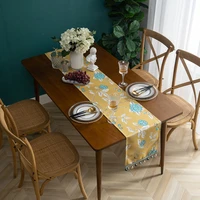 chinese jacquard tablecloth table decoration embroidery strip luxury home party coffee table accessories tassel table runner