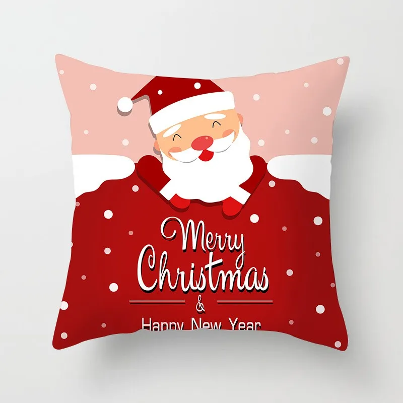 Рождественское украшение наволочка мультяшный Санта Клаус с принтом для