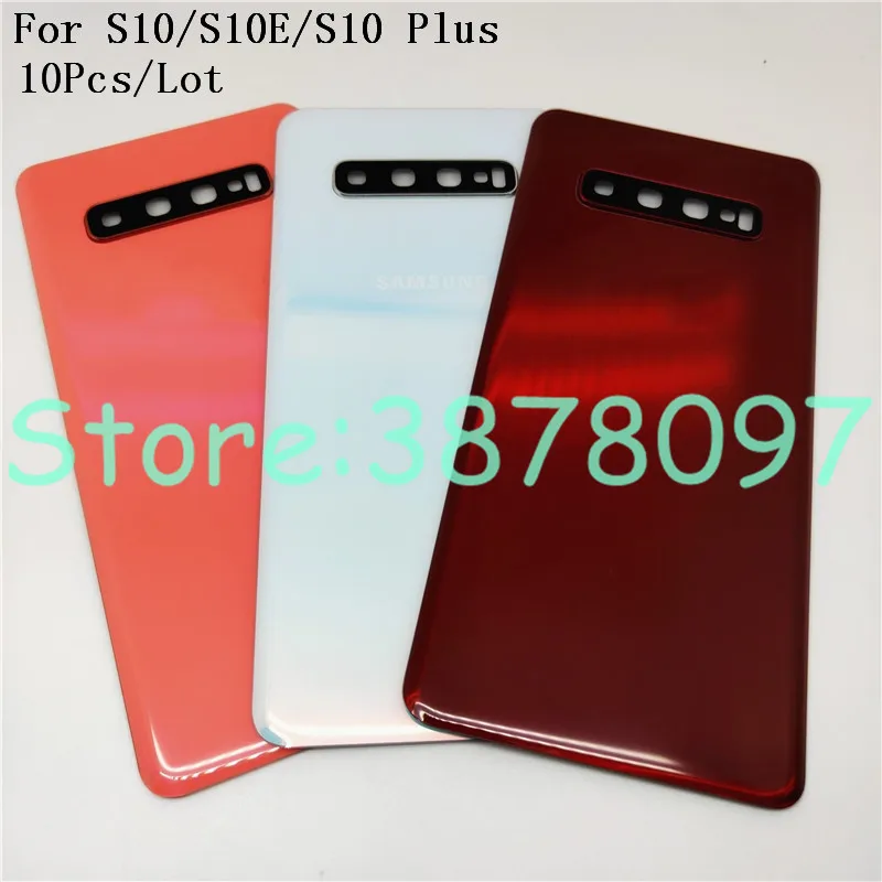Стеклянная Крышка батарейного отсека для Samsung Galaxy S10 Plus S10e + G970 G9730 G9750 с объективом
