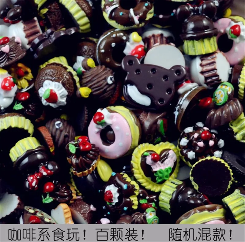 50 шт./пакет красочные смолы мини мороженое бисквит Лизун поставки слаймов