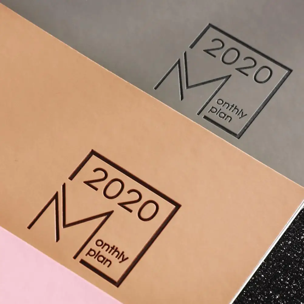 2020 Monthly Planner Leather Cover 12-Month 24 Sheets Diary Notebook 7.27x10 In Personal Agenda | Канцтовары для офиса и дома
