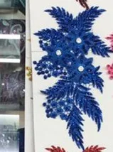 Royal blue 10 шт аппликация вышитый цветок с пришитой нашивкой одежда с яркой пудрой ремесло одежды - Цвет: Royal blue