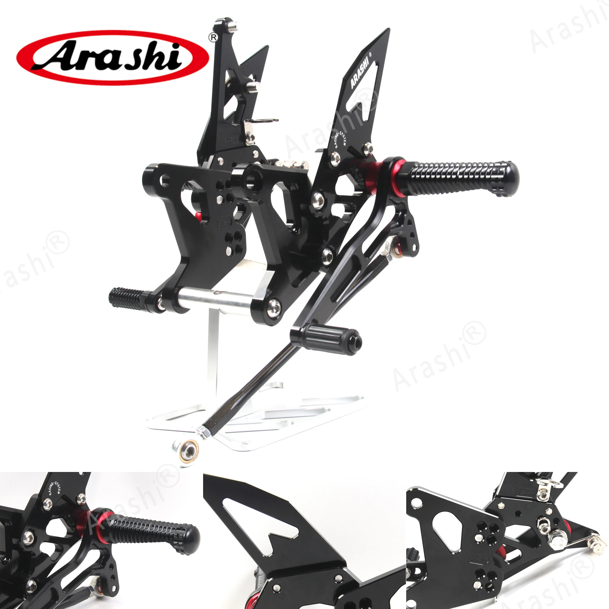 Задние регулируемые ножки Arashi NINJA ZX6R для KAWASAKI Ninja ZX636 2005 2006 Алюминиевые Подножки 05