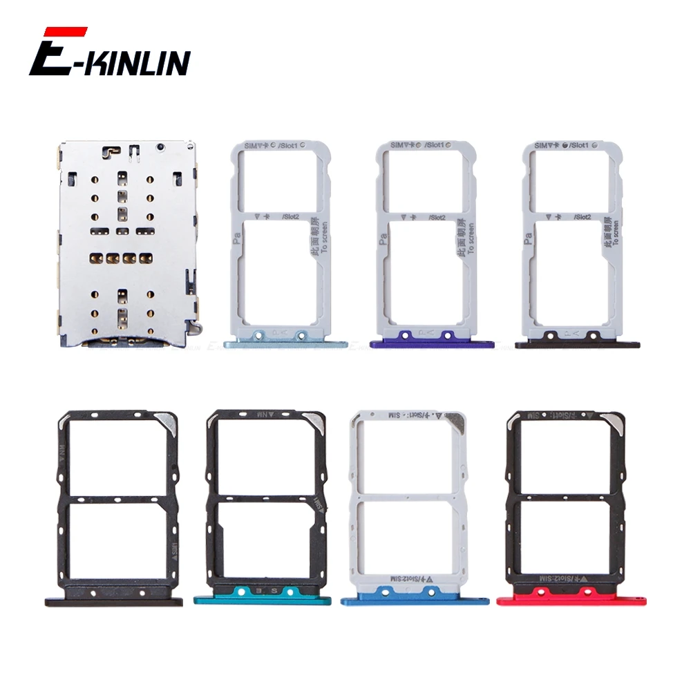 

Sim Card / Micro SD Card Tray Socket Holder Slot Container Connector Adapter Reader Replacement Parts For HuaWei Nova 5i 5 4 3