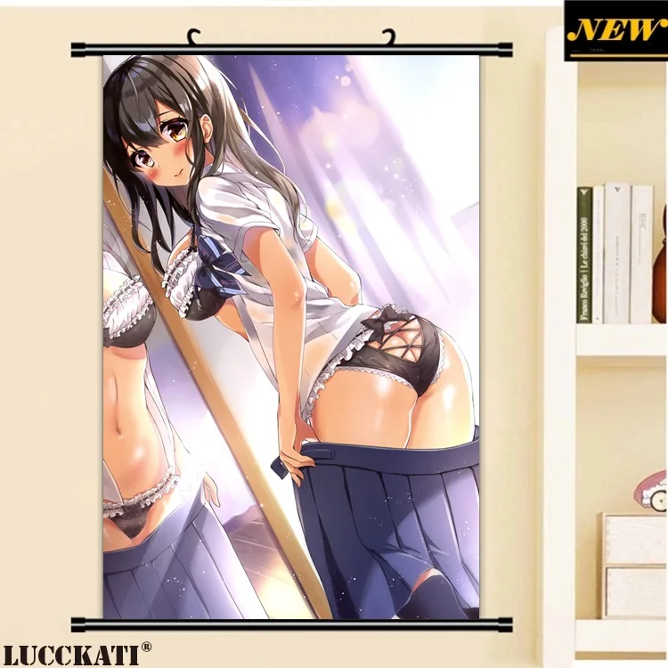 40X60 см Dengeki Moeoh бикини купальник бюстгальтер попка сексуальный лоли каплей мультфильм аниме Настенная картина плакат прокрутки холст живопись - Цвет: A