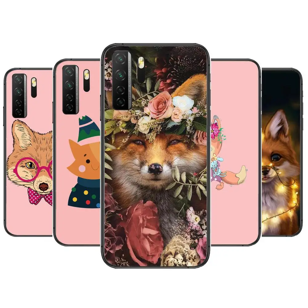 

Animal Fox Painted Black Soft Cover The Pooh For Huawei Nova 8 7 6 SE 5T 7i 5i 5Z 5 4 4E 3 3i 3E 2i Pro Phone Case cases