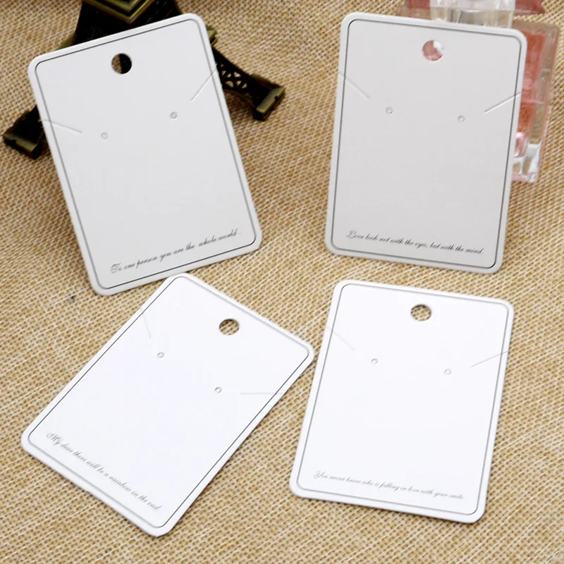 

50pcs/lot 5x7cm Earrings And Necklace Display Cards Cardboard Ear Stud Packaging Hang Tag Paper Card For Diy Jewelry Display