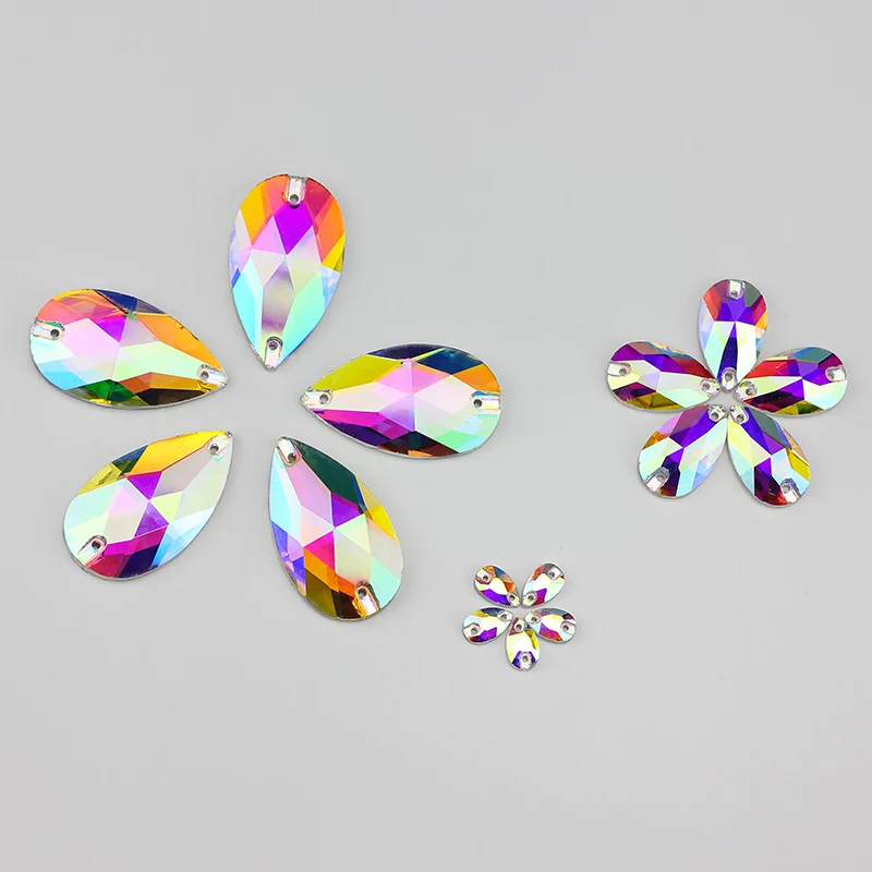 Оптовая продажа QL Crystal DR пришивные стразы AB кристально чистые плоские для Diy сумок