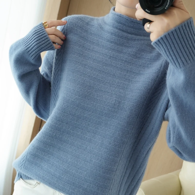 

2021 woman winter 100% Cashmere sweaters autumn knitted Pullovers High Quality Warm Female thickening Turtleneck
