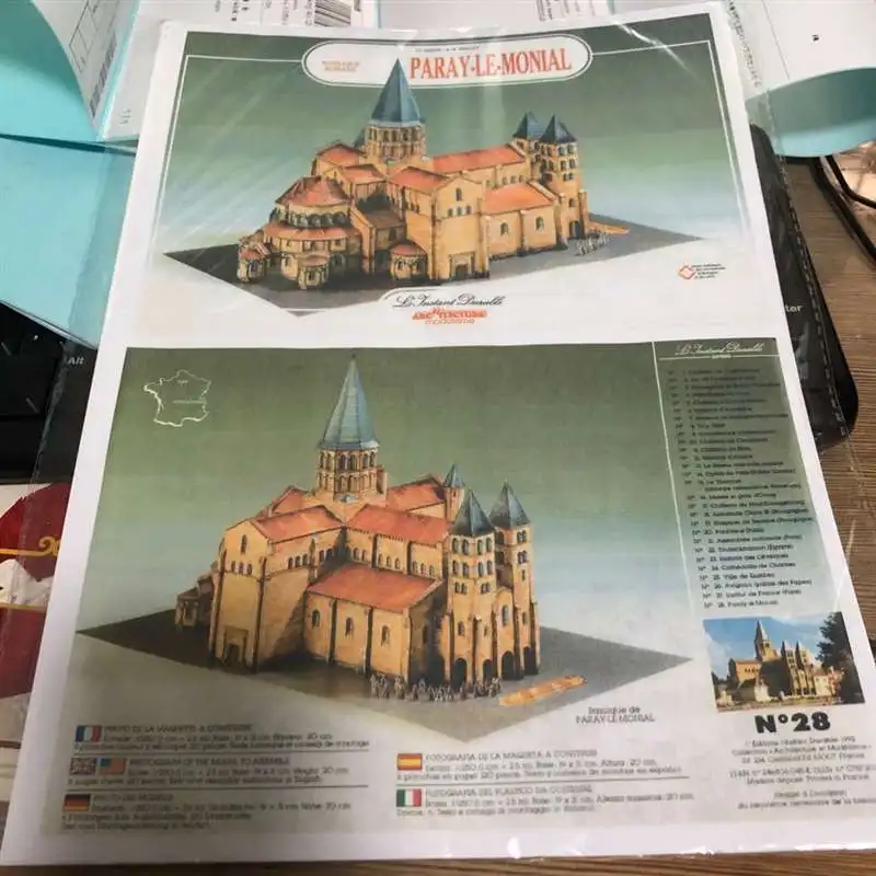 Ретро ручная роспись Shangmo Palelle Mognat здание 3d бумажная модель сделай сам|Картонные