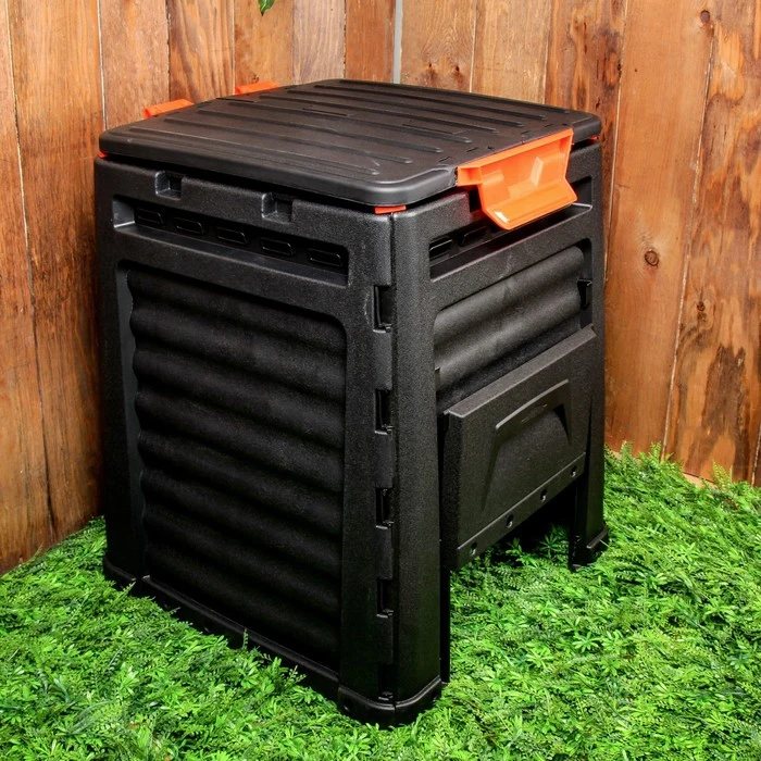 Компостер пластиковый 320 л с крышкой 65 × 75 см черный |