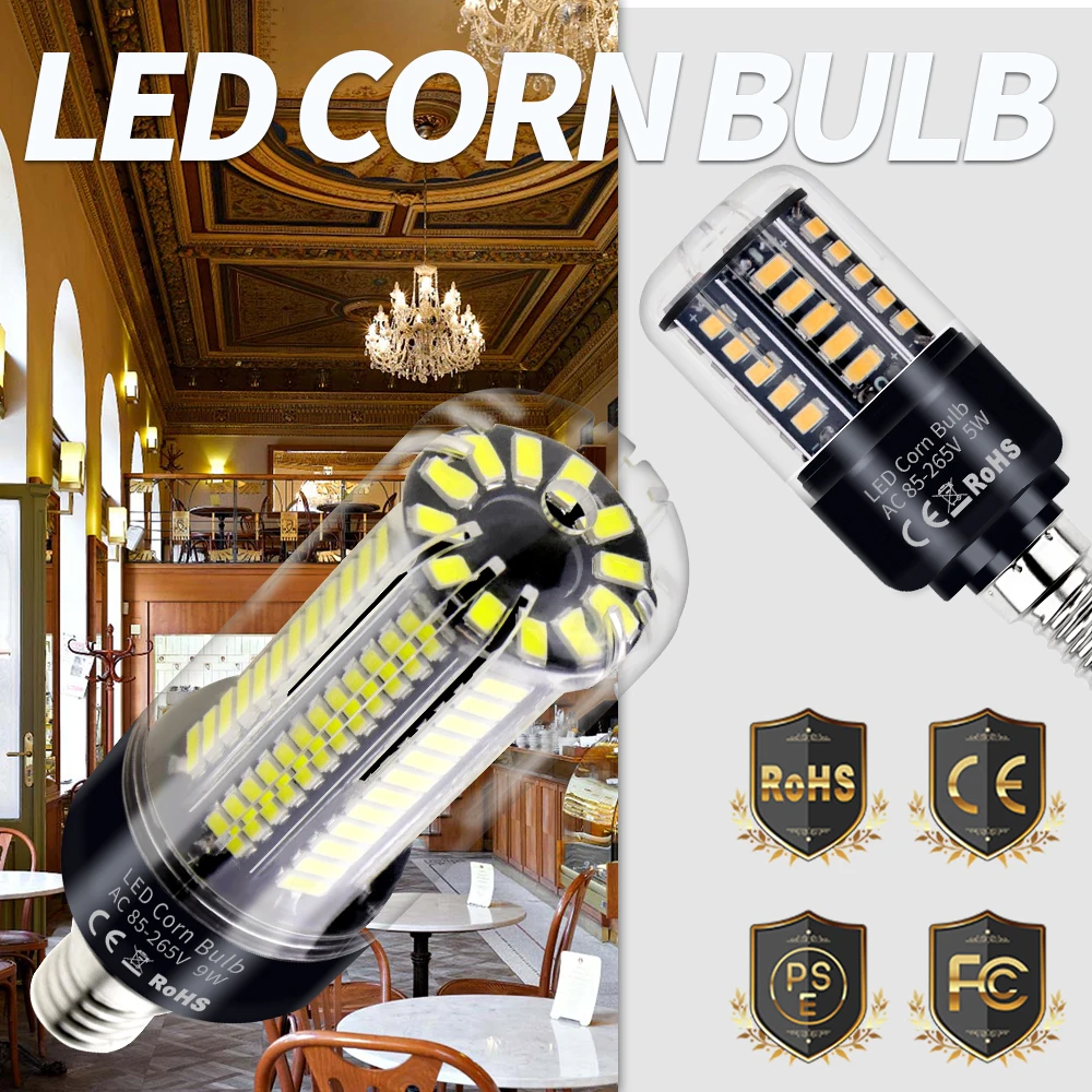

220V LED Light Bulb E27 Corn Lamp E14 Spot Light B22 Halogen Lamp 3.5W 5W 7W 9W 12W 15W 20W Candle LED 110V Smart Home Ampoule