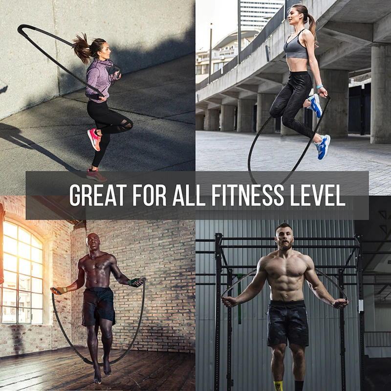 

Weighted Heavy Jump Rope Battle Skipping Ropes Strenght Training Muscle Building Total Body Workouts Crossfit Equipment