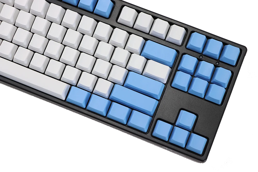 Пустые 87 ключей ANSI ISO раскладка толстые PBT Keycap Белый Синий капли цвета соответствующие брелки OEM