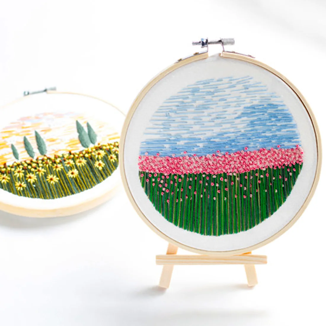 15x15 см DIY Набор для вышивания крестиком с бамбуковым кольцом для вышивания-Гвоздика