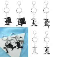 anime death note keychain black note book pendant cosplay key chains figure toys double l chaveiro jewelry car keyholder new