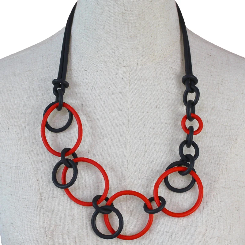 

YD&YDBZ Hot Sale Contrasting Color Statement Necklaces For Women Bohemia Rubber Rope Pendant Necklace Accessories Jewelry Gift