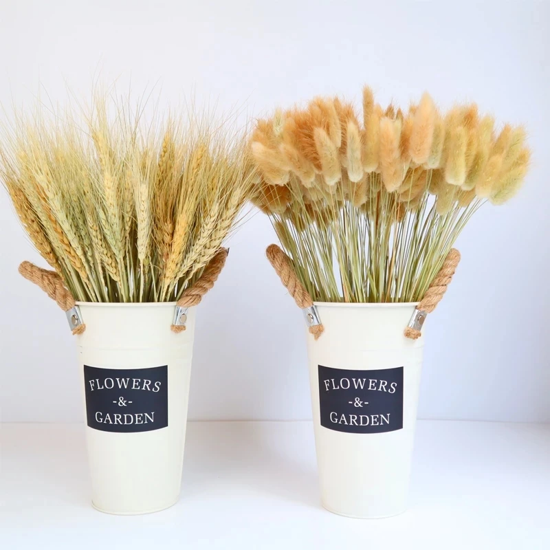 

100Pcs Real Wheat Ear Flower Natural Dried Flowers For Wedding Party Decoration DIY Craft Scrapbook Home Decor Wheat Bouquet