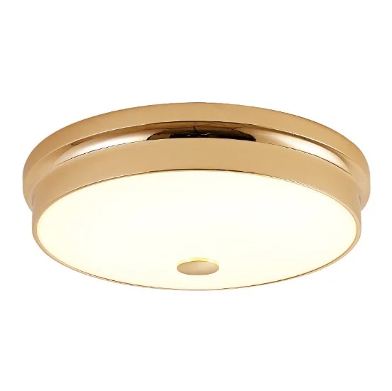 Golden round crystal ceiling lamp LED wrought iron bedroom lamps modern minimalist corridor aisle lighting balcony lights