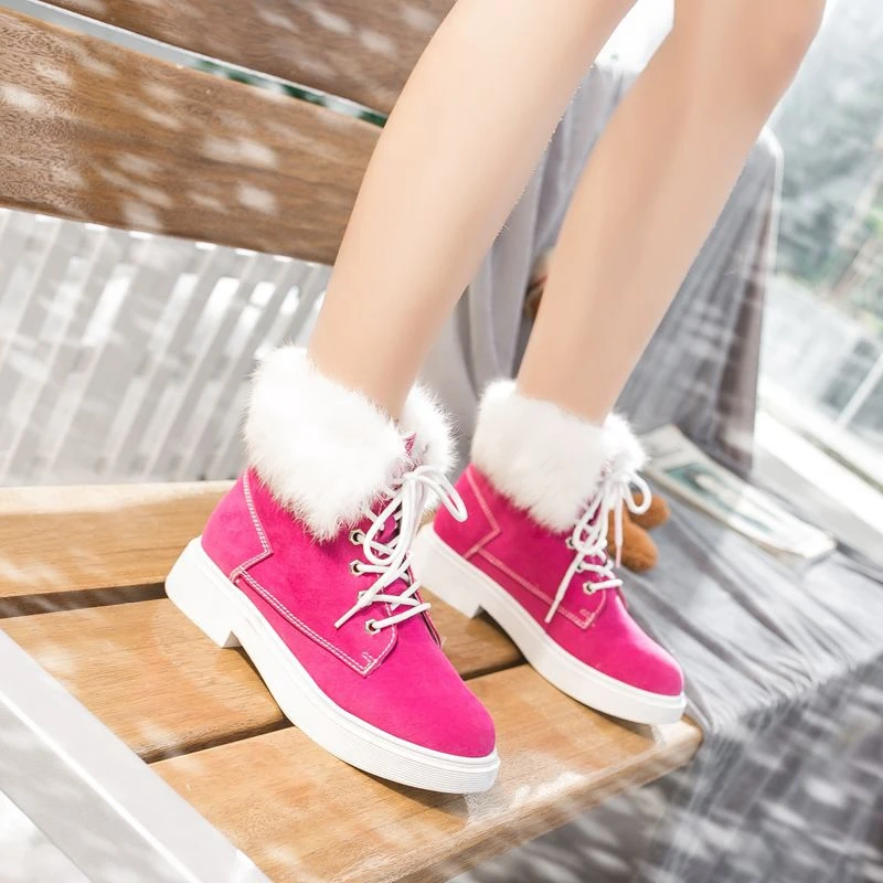 Fujin/женские зимние ботинки 7 видов цветов Водонепроницаемая длинная плюшевая