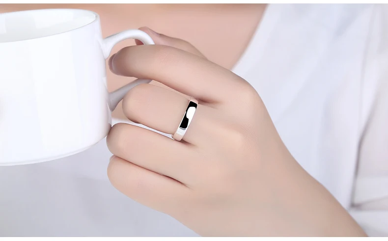 

22 Luxury Brand Simple Design 316 Titanium Steel Enamel Rings Mens Women Lover Couple Rings Alliance Wedding Band Rings Jewelry