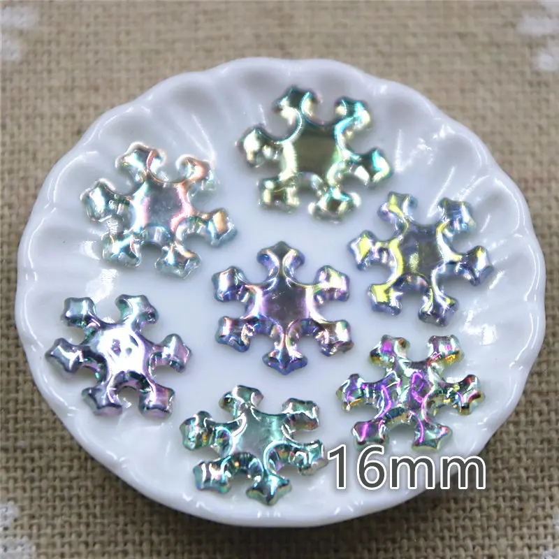 11 мм 200 шт прозрачная акриловая Снежинка плоская спина кабошон художественная