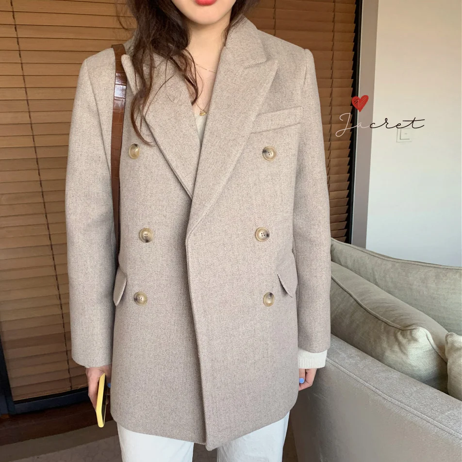 НОВАЯ шикарная шерстяная Женская куртка офисная Дамская Рабочая двубортная