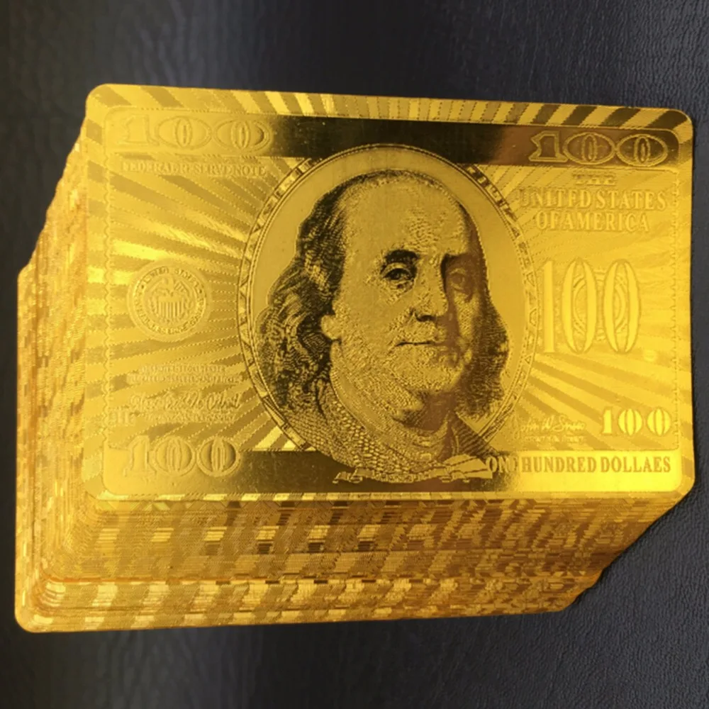 1 набор сертифицированных чистых 24 каратных новых позолоченных покерных