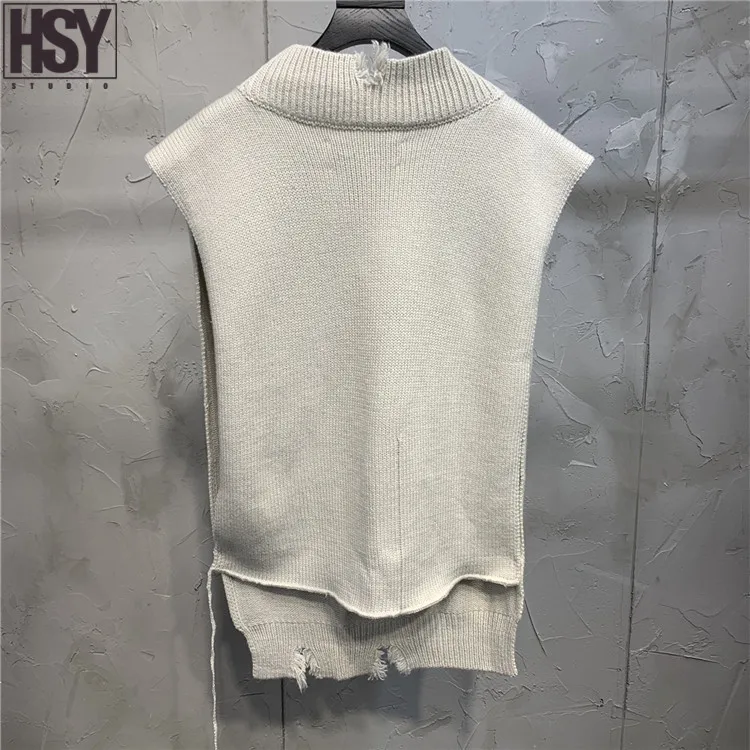 【HSY studo】2019 Новая Осенняя Женская майка разные стили потертые детали вязаный