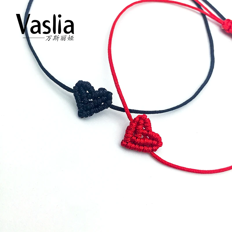 Браслет VASLIA персиковый в форме сердца красный веревочный браслет ручной работы