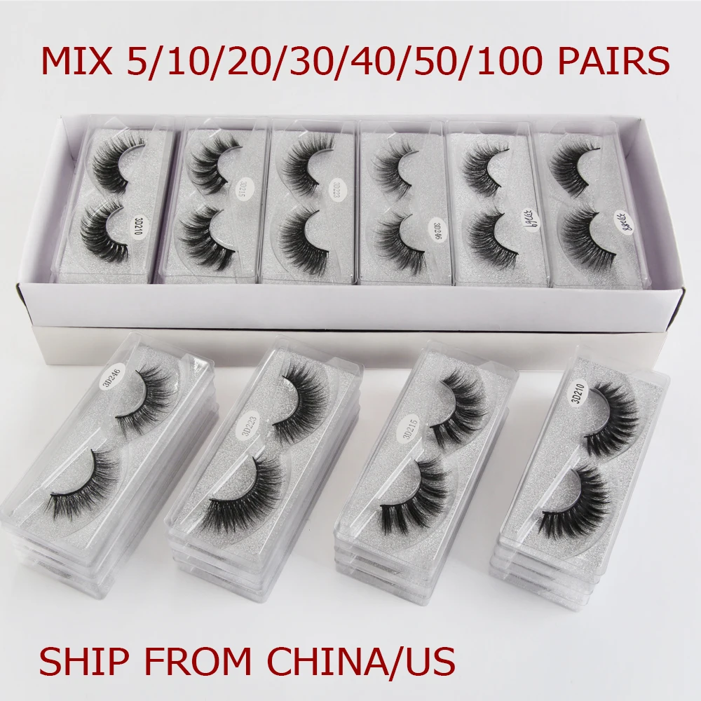 

Wholesale Eyelashes 5/20/50/100 Pairs 3D Mink Lashes Natural False Eyelashes Hand Made Makeup Eye Lashes 3D Mink Eyelashes Bulk