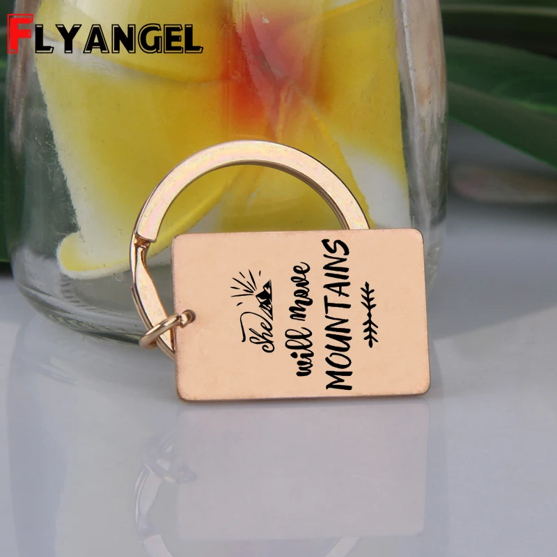 Вдохновляющий подарок брелок она будет двигаться горы мотивация подарки