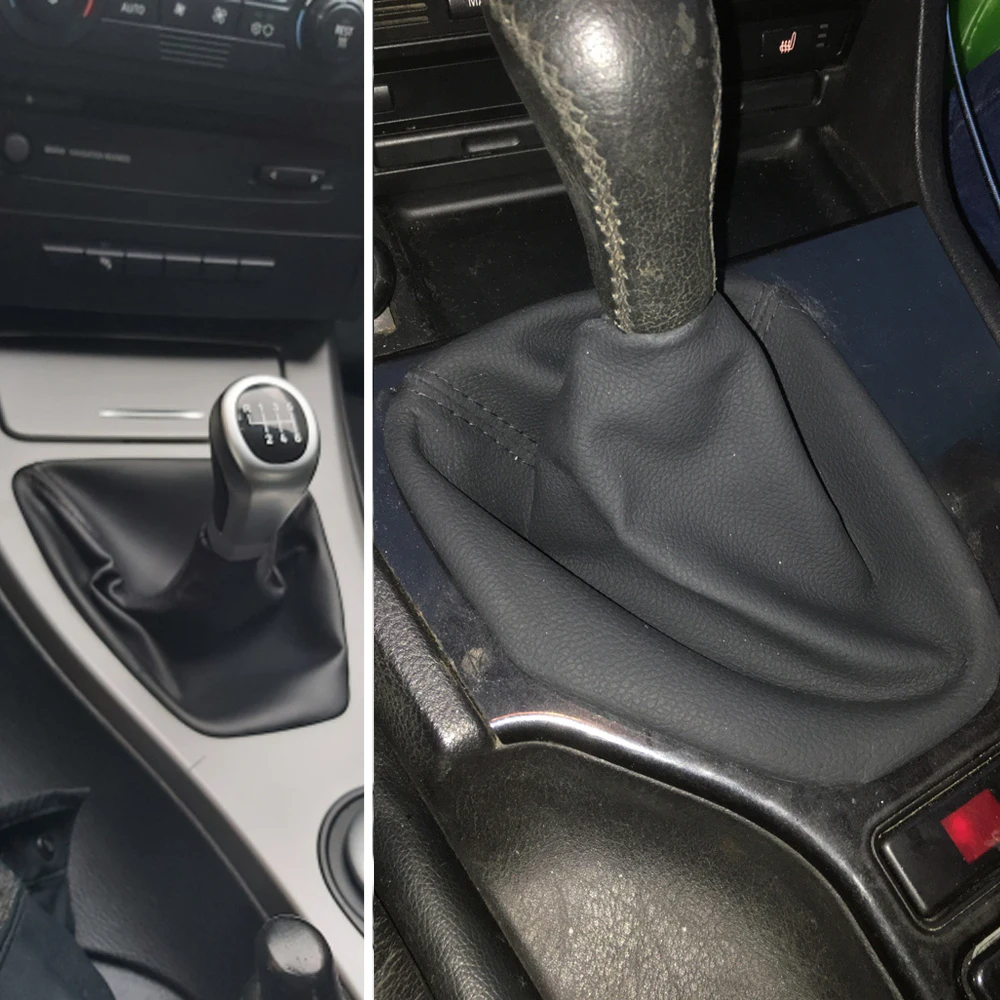 

Manual Gear shift Knob Gaiter Gear Stick Shifter Lever Head Handle Collar Gaitor Boot Cover Case For BMW E30 E39 E46 E87 E90
