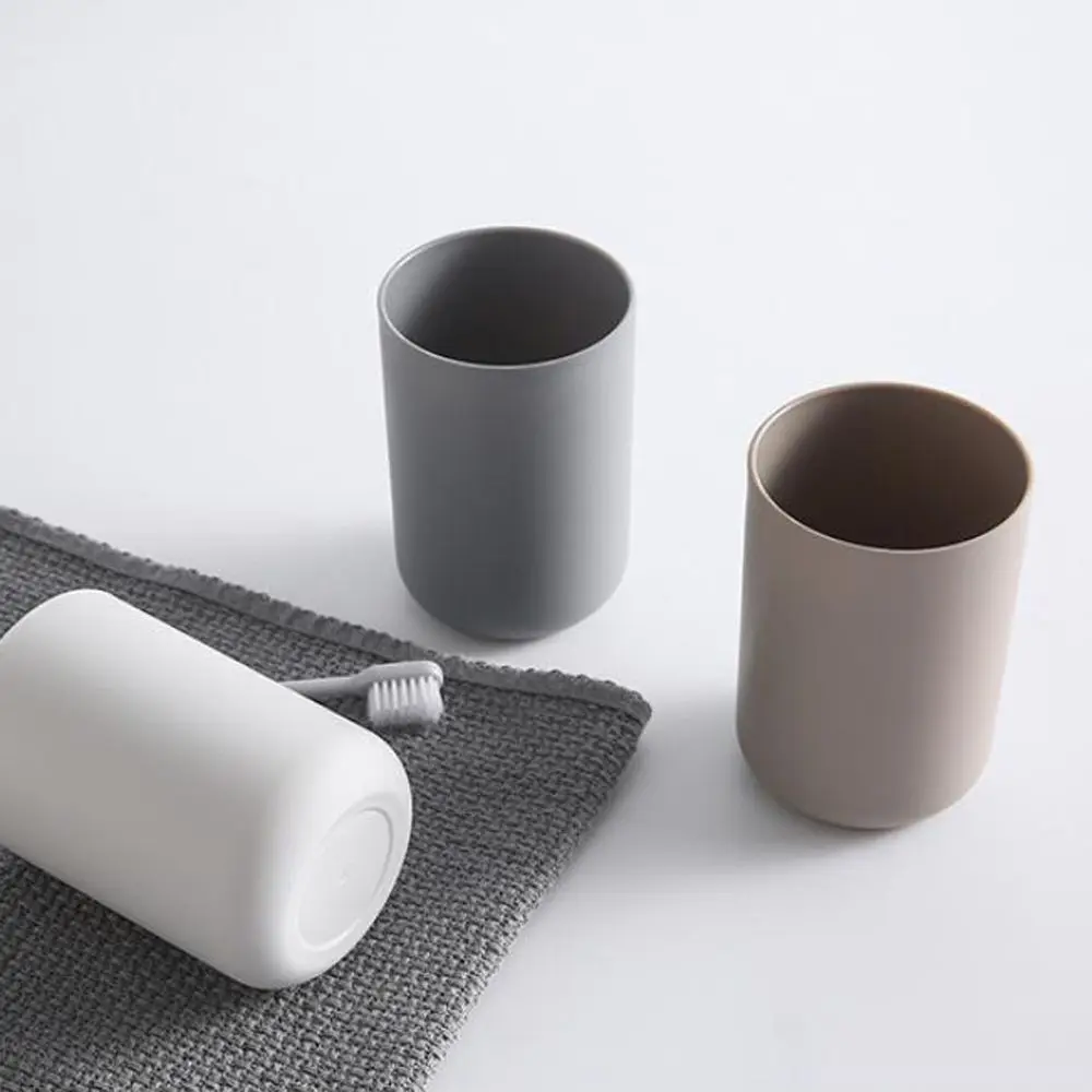 

Bathroom Tumblers Plastic Mouthwash Cup Coffee Tea Water Mug Home Travel Solid Color Toothbrush Holder Cup Drinkware Tools