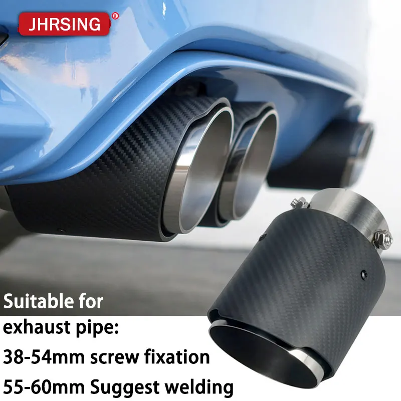 

Car Universal Muffler Pipe Exhaust Tip Matte Carbon Fiber
