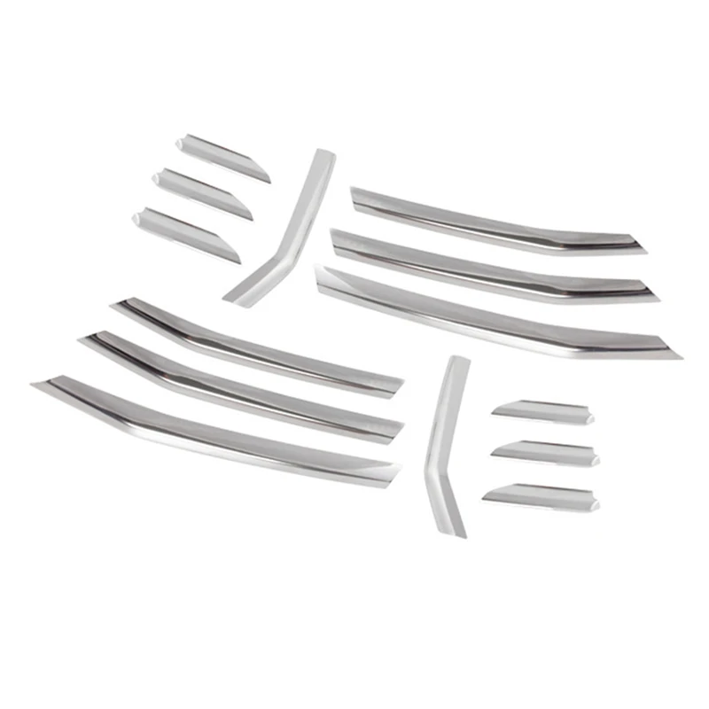 

14 шт. передние противотуманные фары из нержавеющей стали, отделочные полосы, решетка для гриля, декоративные блестки для-A3 2017-2020, автостайли...