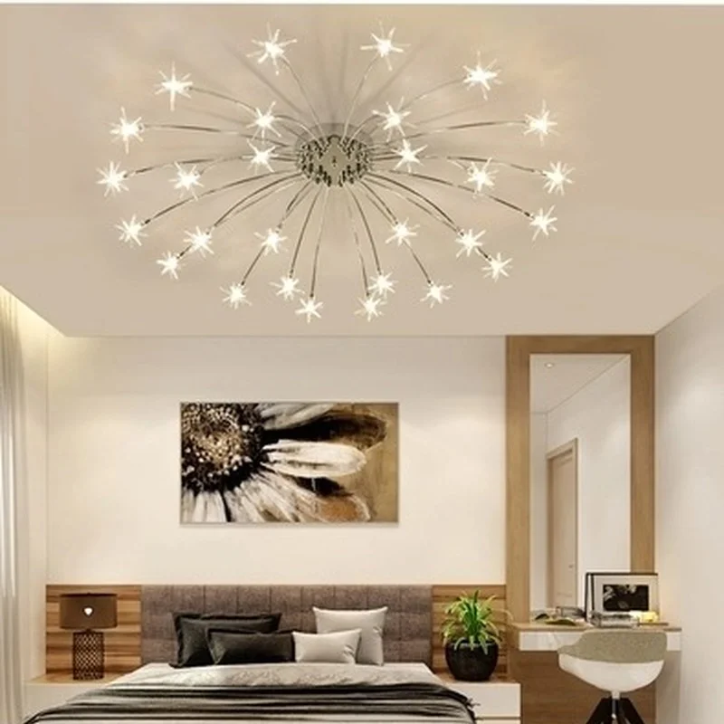 Modern Led Ceiling Light Ice Flower Glass Bedroom Kitchen Children Room Lamp Designer Lighting Fixtures | Лампы и освещение