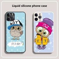 smart baby cute owl lover cartoon phone case for iphone 13 12 11 mini pro xs max xr 8 7 6 6s plus x 5s se 2020