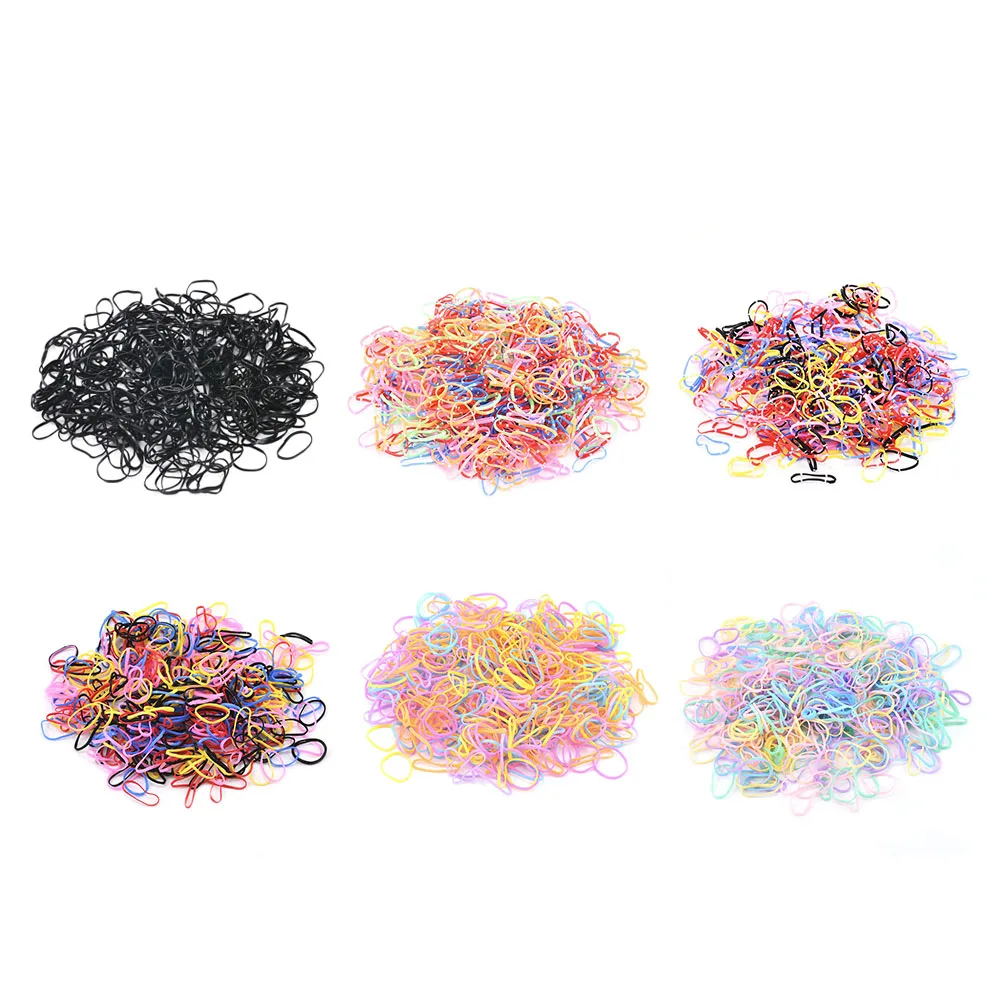 

1000pcs Fashion Colorful High Quality Elastic Rope Rubber Band Jewelry Ponytail Children Hair Accessories Styling Tools