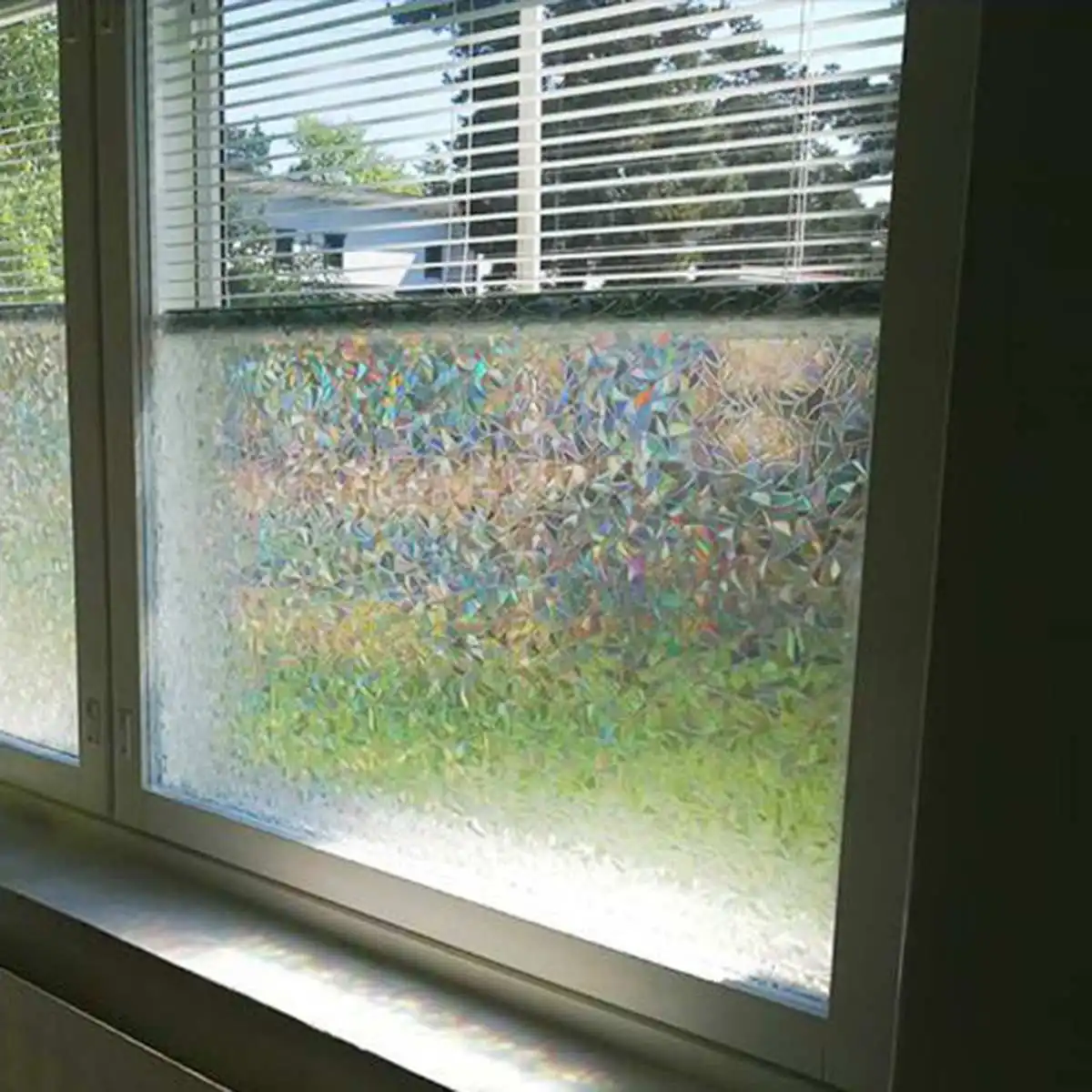 Rainbow Crescent Effect Color Home Decor Window Film Static Self adhesive Stained Privacy Glass Windows Tint S160 No Glue|Декоративные