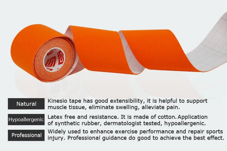1 Roll Elastic Kinesiology Sports Tape Muscle Pain Care Therapeutic Multicolored muscle stickers cotton tape hypoallergenic F1