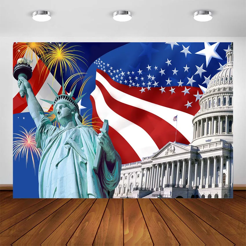 Фон для фотосъемки с изображением статуи Свободы праздничные декорации