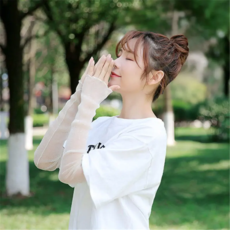 1 пара женские солнцезащитные перчатки без пальцев| |